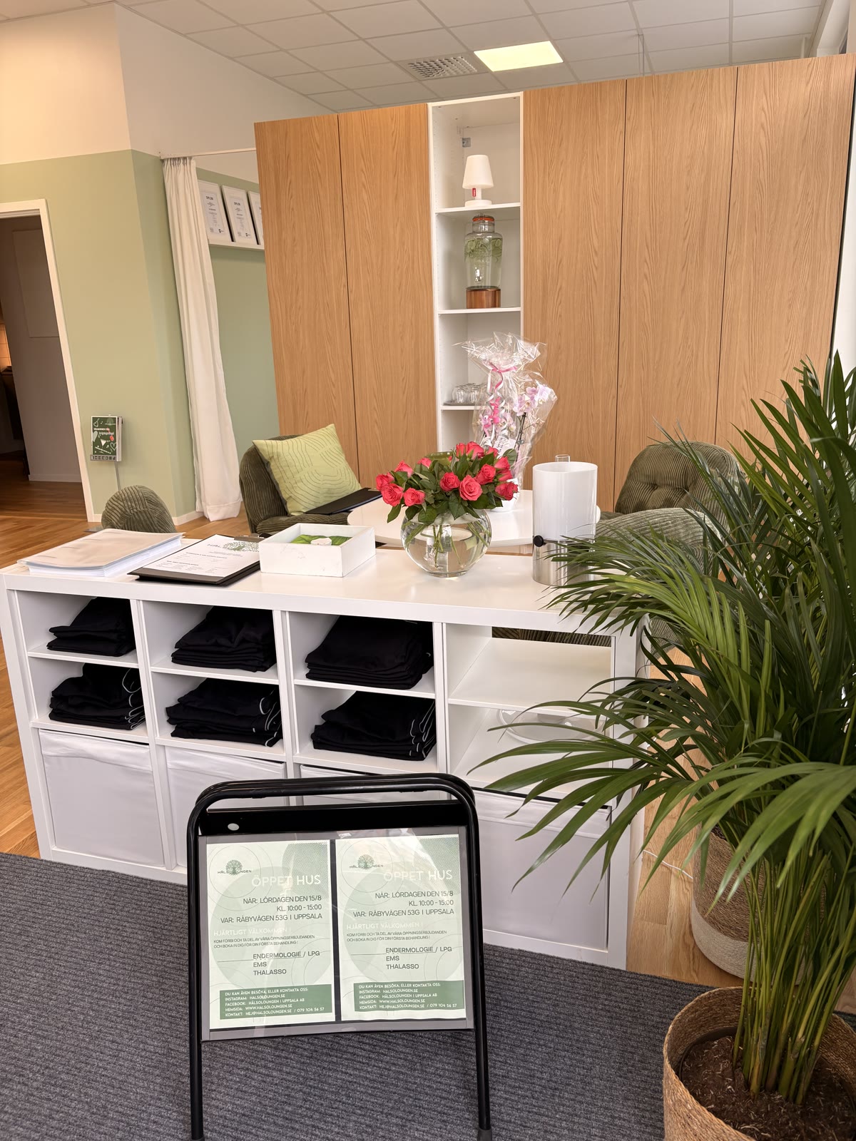 Receptionen hos HälsoLoungen i Uppsala